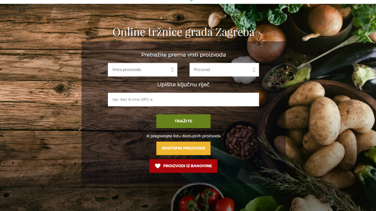 Proizvodi iz Banovine dostupni na Online tržnici Grada Zagreba