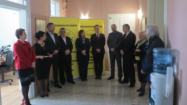 Župani Darko Koren i Željko Kolar na otvorenju studija Radija Kaj