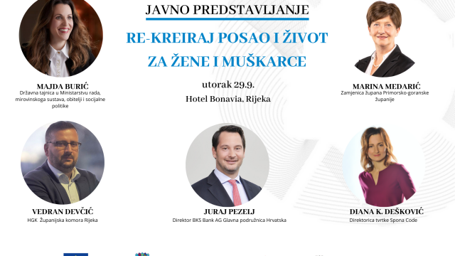 Predstavljanje novog EU projekta "Re-kreiraj posao i žvot za žene i muškarce" u Rijeci