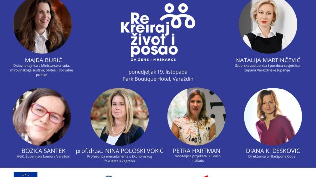 Javno predstavljanje EU projekta RE-KREIRAJ POSAO I ŽIVOT ZA ŽENE I MUŠKARCE u Varaždinu